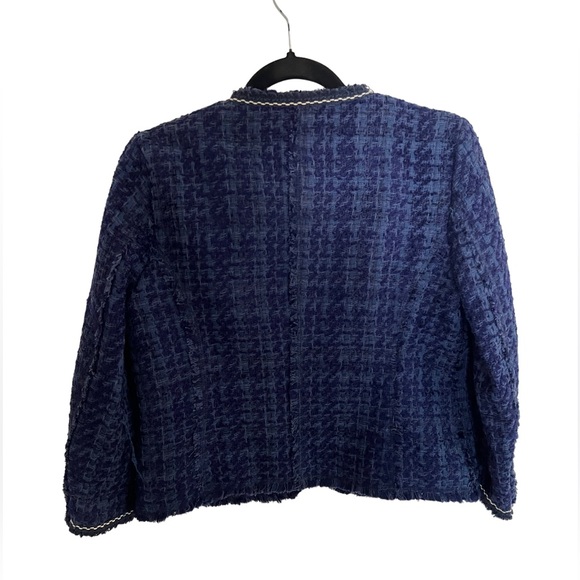 Zara Navy Tweed Blazer with Gold Buttons - Picture 8 of 10